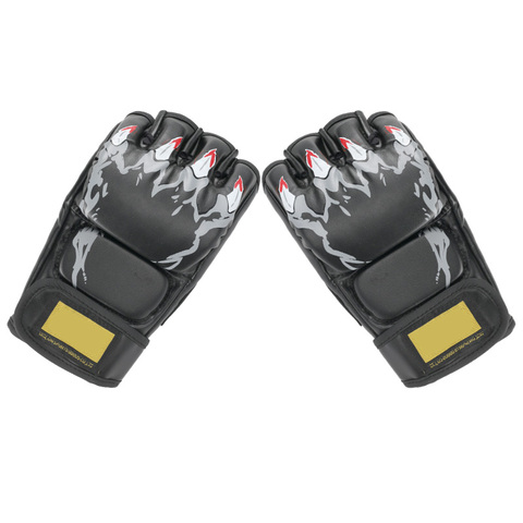 Боксёрские перчатки ММА перчатки Муай Тай тренировочные перчатки ММА боксер бой боксерское оборудвание в половину Профессиональные боксерские перчатки из искусственной кожи; Цвет черный, красный ► Фото 1/6