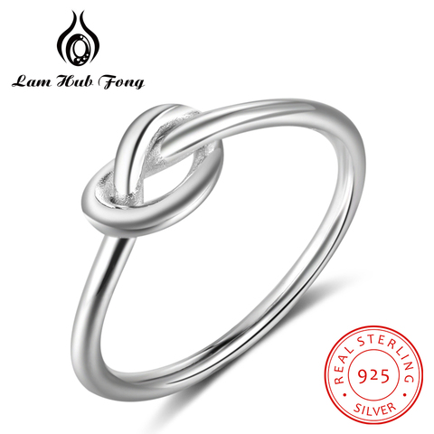 Женское серебряное кольцо с узлом, минималистский простой стиль, Женский фотоподарок для девушки (Lam Hub Fong) ► Фото 1/5