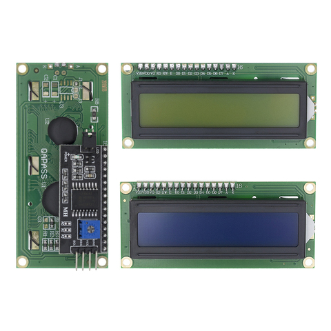 Модуль TENSTAR ROBOT LCD 1602 + I2C LCD 1602, синий/зеленый экран PCF8574, адаптер IIC/I2C 1602 ► Фото 1/6