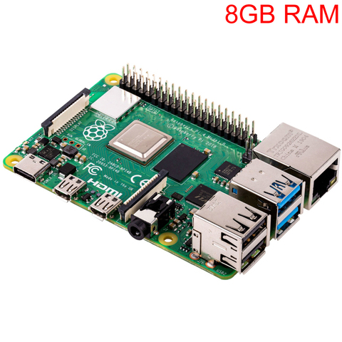 Четырехъядерный Raspberry Pi 4 Model B, 8 Гб ОЗУ, BCM2711, 1,5 ГГц, Wi-Fi, Bluetooth 2,4 ► Фото 1/5