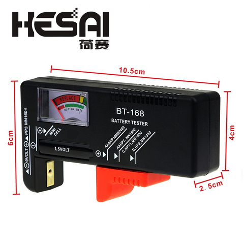 BT168 Универсальный Цифровой Тестер Аккумуляторов, электронный тестер аккумуляторов для AA AAA 9 в кнопочная ячейка, измеритель напряжения разных размеров ► Фото 1/6