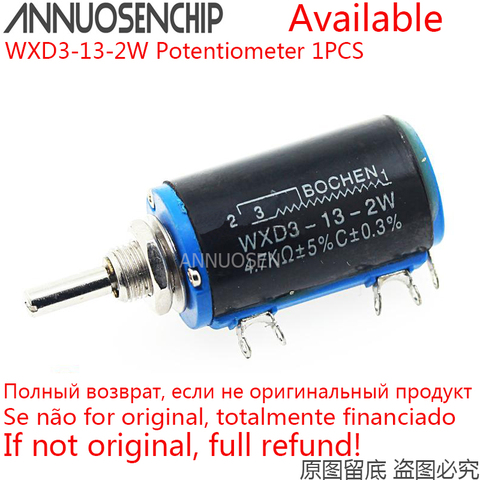 WXD3-13-2W проволочный потенциометр сопротивление 100R 470R 1K 4,7 K 6,8 K 10K 22K 47K 100K Ом Линейный роторный потенциометр WXD3 13 2 Вт ► Фото 1/1