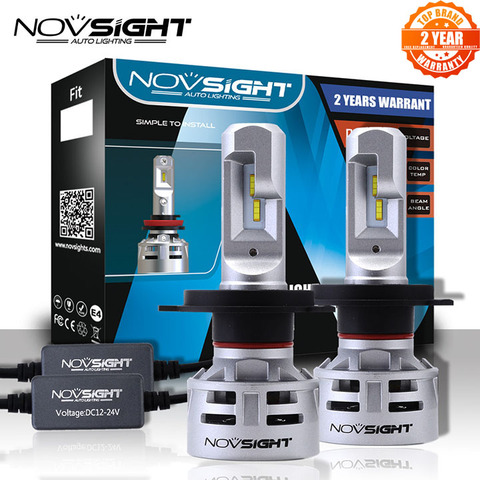 NOVSIGHT H4/HB2/9003 светодиодные H7 H11 9005 9006 Автомобильные светодиодные фары 6500K белый 60 Вт лм противотуманная лампа ► Фото 1/6