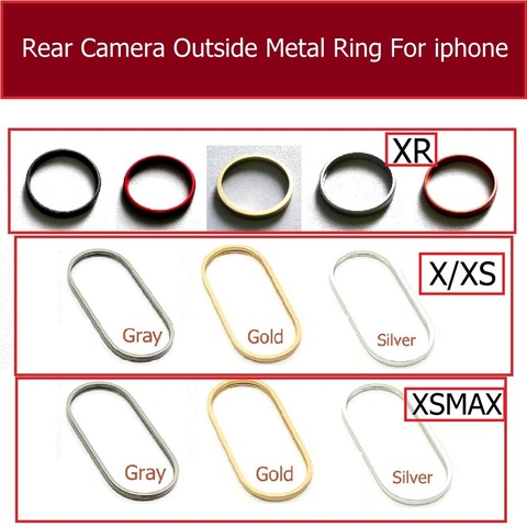 Задняя камера с металлическим кольцом для iphone X Xs Xr Xs Max plus, задняя основная камера, кольцо, рамка, бампер, запасные части ► Фото 1/4
