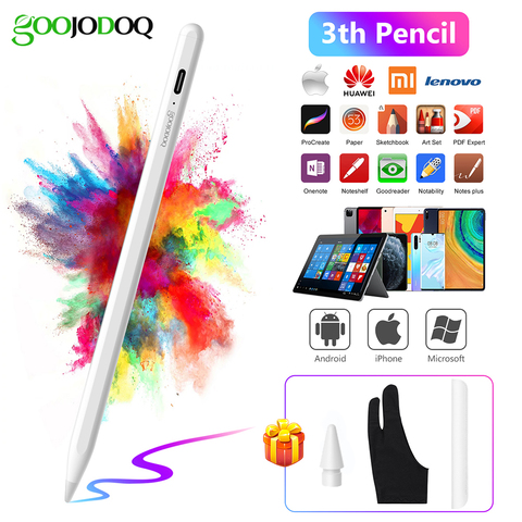 GOOJODOQ для Apple Pencil 1 2 iPad карандаш стилус для Android IOS поверхность планшета ручка для Xiaomi Huawei Samsung сенсорная ручка ► Фото 1/6