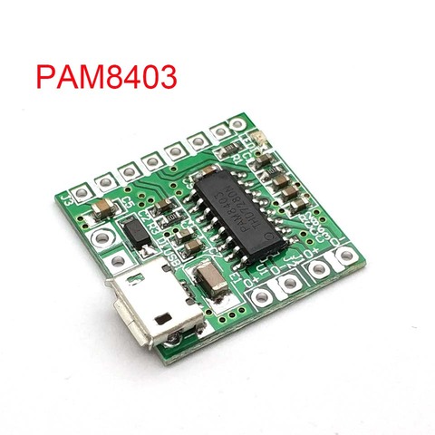 Миниатюрная Плата USB усилителя мощности PAM8403, постоянный ток 5 В, класс D, 2x3 Вт, плата «сделай сам» для Bluetooth-динамика 2*3 Вт, плата цифрового усилителя класса D ► Фото 1/4
