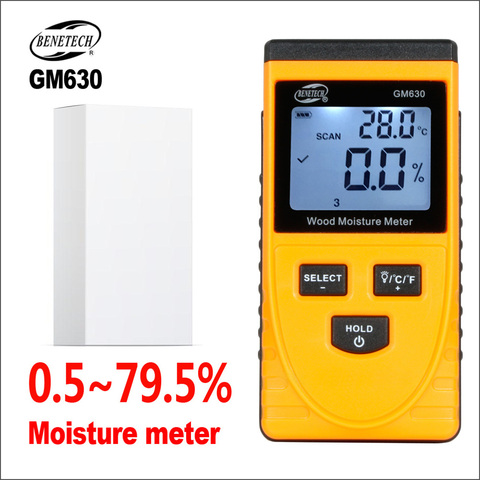 Измеритель влажности древесины BENETECH, ручной цифровой гигрометр GM630 для деревообработки ► Фото 1/5