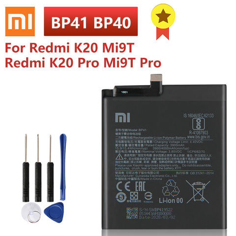 Оригинальный сменный аккумулятор XIAOMI BP41 BP40 для телефона Xiaomi Redmi K20 Mi 9T Redm K20 Pro Mi 9T Pro 3900 мАч, батарея для телефона ► Фото 1/6