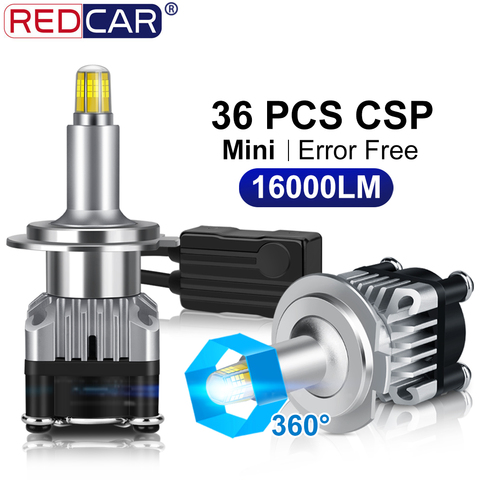 2 шт., Автомобильные светодиодные лампы 36SMD CSP 9005 лм H1 H7 H11 H3 9006 HB3 360 HB4 52 Вт ► Фото 1/6