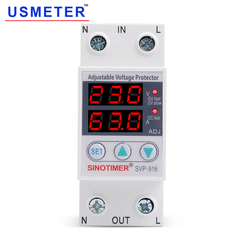 Защитное устройство от перенапряжения, регулируемое напряжение 63A, защита от перенапряжения с защитой от перегрузки по току ► Фото 1/6