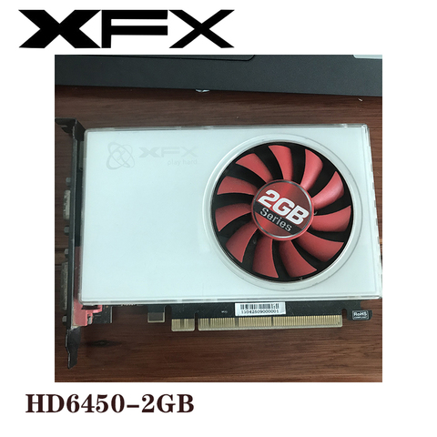 Бывшие в употреблении видеокарты XFX HD6450 2 Гб GDDR3 AMD графическая карта GPU Radeon HD 6450 офисный компьютер для карты AMD HDMI ► Фото 1/6