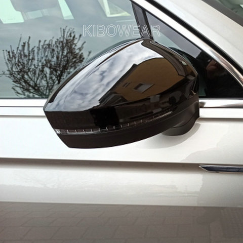 Черные Зеркальные крышки для VW Tiguan Allspace L MK2 2017 2022, замена 2022 (глянцевый, жемчужный, черный) ► Фото 1/6