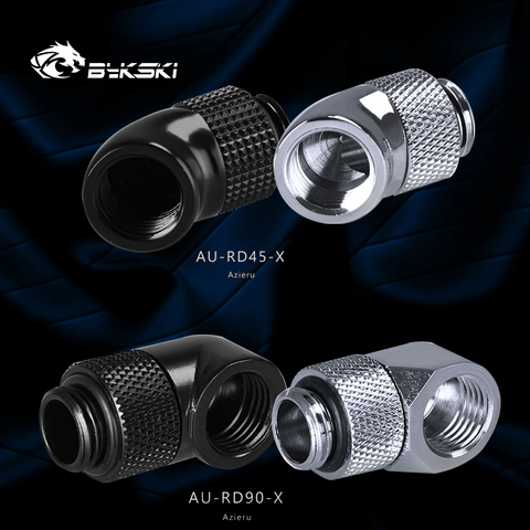 Azieru AU-RD45-X/AU-RD90-X, G1/4 ''45 D/90 D Соединительный соединитель для гибкой трубы шланга, аксессуары для охлаждения ПК ► Фото 1/5