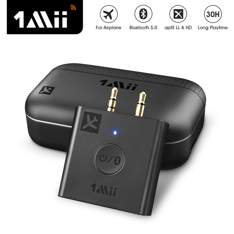 1Mii B05 Bluetooth 5,0 передатчик аудио со светодиодной подсветкой из 30 ч заряд чехол aptX МР hd 3,5 Aux Bluetooth адаптер для ПК ВЫКЛЮЧАТЕЛЬ самолет аудио ► Фото 1/6