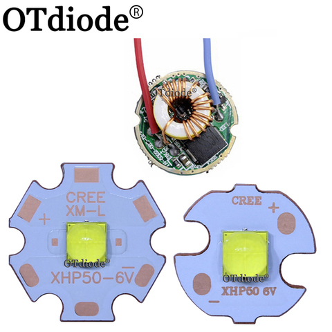 Cree XHP50.2 холодный белый Светодиодный излучатель 6500K высокой мощности 6 в 20 мм медная печатная плата 22 мм 1 режим/3 режима/5 режимов драйвер ► Фото 1/6