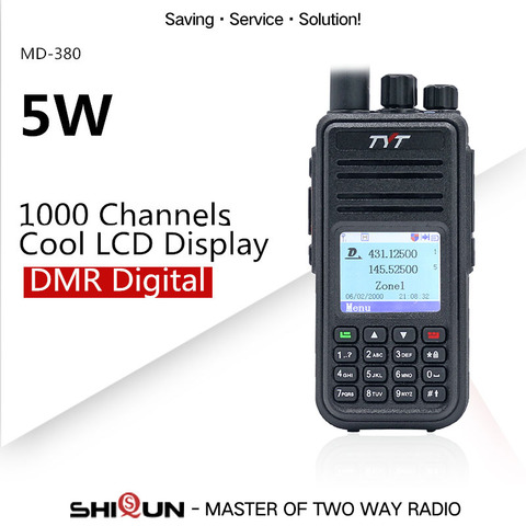 Рация DMR, совместимая с Motorola Tier1/2, два диапазона, UHF, VHF, 5 Вт, TYT, DMR, цифровая рация md380, Baofeng, DMR, MD-380 ► Фото 1/6