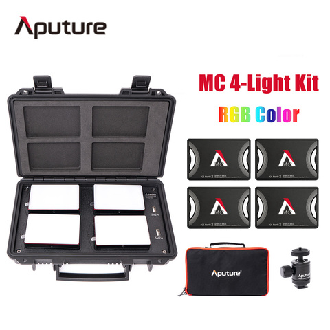 Aputure AL светильник MC 4 светильник Travel Kit RGB Film светильник HSI CC TFull Color 3200K-6500K светильник с портативным беспроводным зарядным устройством ► Фото 1/6