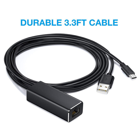 Микро USB к RJ45 Ethernet адаптер для ТВ-палки 480 Мбит/с LAN сетевой карты ключ с USB питания ► Фото 1/6