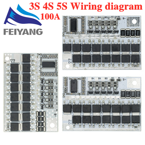 21V 100A BMS 5S 18650 литий-ионная батарея защита печатная плата зарядное устройство балансировка 5S BMS PCM 18650 Lipo литий-полимерный баланс зарядки ► Фото 1/6