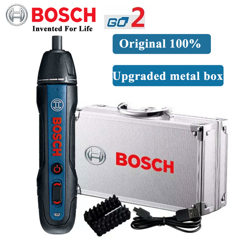 Набор оригинальных электрических отверток Bosch Go2, 3,6 В, перезаряжаемый автоматический шуруповерт, ручная дрель Bosch Go 2, электрический набор инструментов ► Фото 1/6