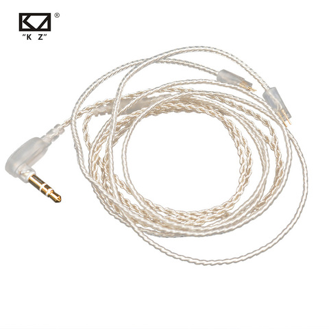 KZ посеребренные наушники кабель обновленный 8-ядерный 2 контактный сменный провод для KZ ZST ZS3 ZS4 ZS10 ZSA ZSR ZSN Pro ► Фото 1/6