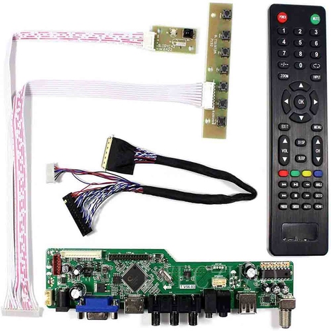 НОВЫЙ КОМПЛЕКТ TV 56 для N156B6 N156B6-L03/L04/L05/L06/L07/L08/L10/L0A/L0B/L0D TV + HDMI + VGA + AV + USB светодиодный экран контроллер платы драйвера ► Фото 1/6
