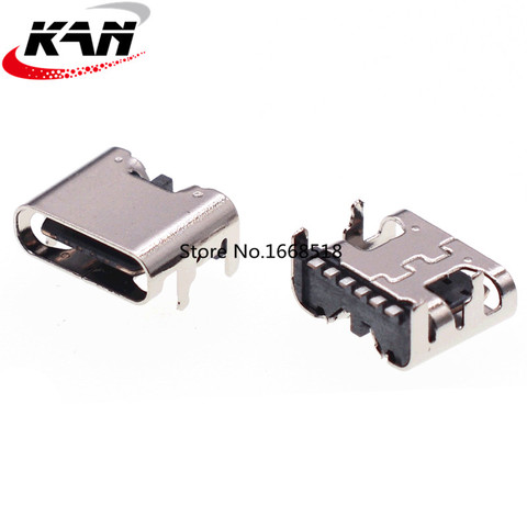 10 шт. TYPE-C USB SMD гнездо 6 P 6 PIN DIP4 SMT Hd интерфейс передачи для смартфонов разъем для зарядки ► Фото 1/5