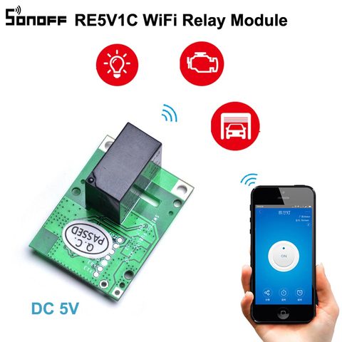 SONOFF RE5V1C релейный модуль 5 в WiFi DIY Переключатель сухой контакт выход вход/Selflock режимы работы приложение/голосовое/LAN управление Умный дом работать с Алиса ► Фото 1/5