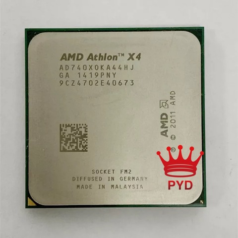 Процессор AMD Athlon X4 740 3,2G 65 Вт четырехъядерный процессор AD740XOKA44HJ разъем FM2 ► Фото 1/1