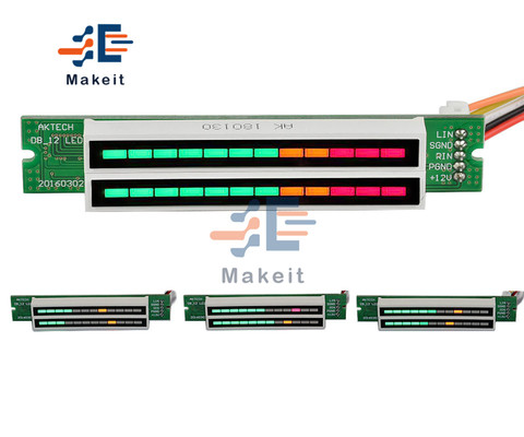Мини двойной 12 индикатор уровня VU измеритель влажности Измеритель уровня звука стерео усилитель доска Регулируемый Llight Скорость доска W/режим АРУ Diy Kit ► Фото 1/6
