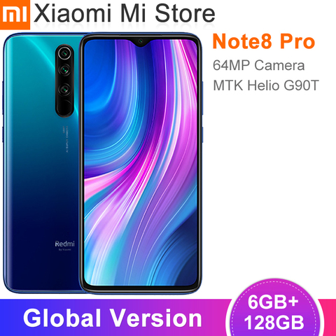 Глобальная версия смартфона Xiaomi Redmi Note 8 Pro, 6 ГБ, 128 ГБ, 64 мп, камера Helio G90T, Восьмиядерный, 6,53 