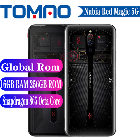 Global rom Nubia Red Magic 5G игровой смартфон 8G 12G 16G RAM 128G 256G ROM Snapdragon 865 144Hz 64MP 4500mah 55W быстрое зарядное устройство ► Фото 1/1