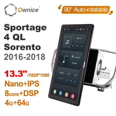 1920*1080 Ownice Android 10,0 для Kia Sportage 4 QL Sorento 2016 - 2022 Автомобильная Мультимедийная магнитола 13,3 дюймов IPS поворотный ► Фото 1/6