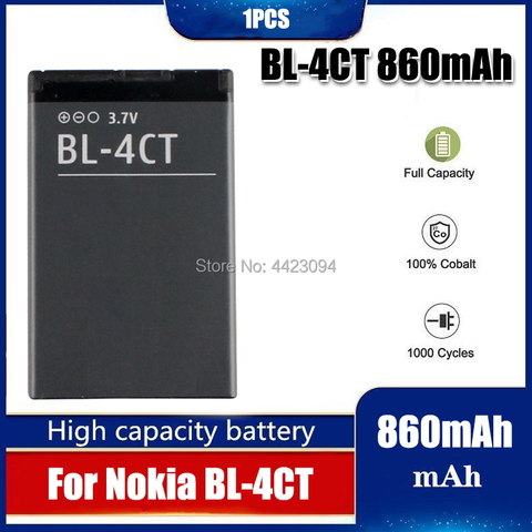 1 шт 2022 Замена BL4CT BL-4CT BL 4CT телефон Аккумуляторная батарея для Nokia 5630 7212C 7210C 7310C 7230 X3-00 2720F 6702S ► Фото 1/6