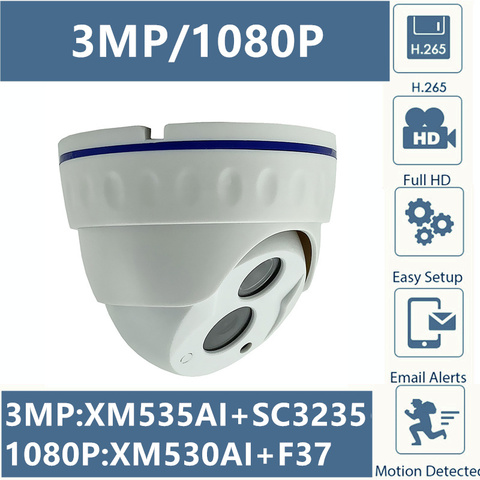 Integrate MIC 3MP 2MP IP потолочная купольная камера XM535AI + SC3235 2304*1296 H.265 42mil светодиодный инфракрасный IRC пластик Onvif CMS XMEYE ► Фото 1/6
