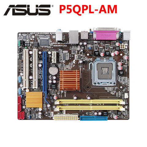 Материнская плата ASUS LGA 775, оригинальная, 800 МГц, 667 МГц, DDR2, P5QPL, AM, LGA, USB2.0, PCI-E, X16, для настольных ПК, б/у ► Фото 1/6