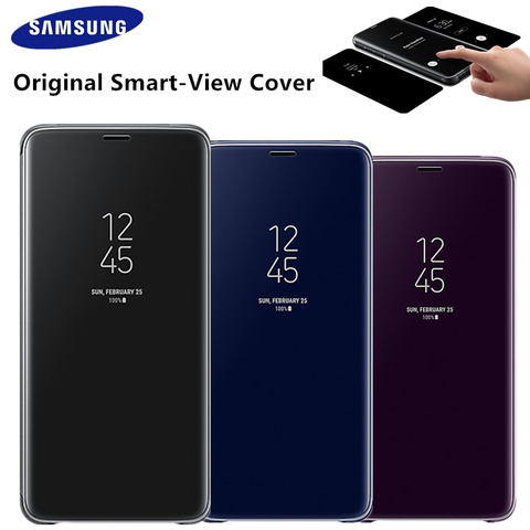 Оригинальный зеркальный умный чехол-книжка для Samsung Galaxy S10/S10 +/S9/S8 Plus/Note9/Note8, чехлы для телефонов S-View ► Фото 1/6