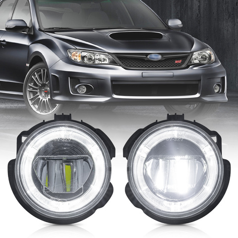 Белый светодиодный светильник дневного света для 08-10 Subaru Impreza WRX STI 09-13 Forester Halo Ring DRL дальнего света ► Фото 1/6