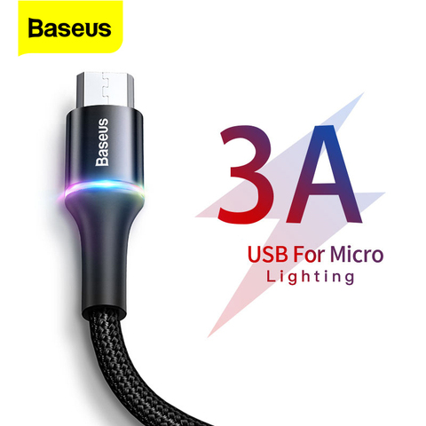 Кабель Micro USB Baseus 3A для быстрой зарядки Samsung Xiaomi Redmi 4 Note 5 Pro Android ► Фото 1/6