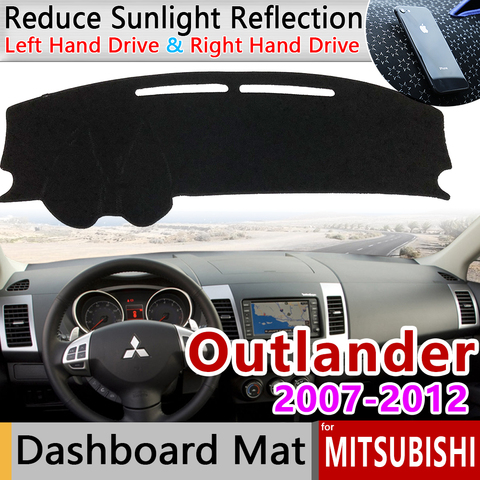 Для Mitsubishi Outlander 2007 2008 2009 2010 2011 2012 2nd Gen Противоскользящий коврик ковровые покрытия Зонт приборной аксессуары ► Фото 1/6