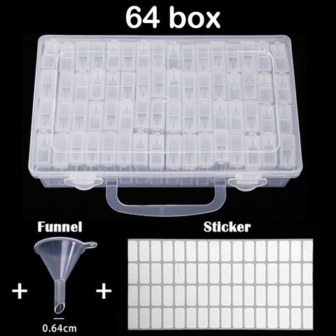 64 коробки, разборные аксессуары для алмазной живописи, чехлы для алмазной вышивки, полипропиленовая пластиковая коробка, органайзер, домашние коробки для хранения ► Фото 1/6