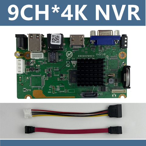 Сетевой цифровой видеорегистратор 9CH * 4K ONVIF H.265/H.264 с поддержкой 1 SATA NVR, Макс 8 ТБ XMEYE CMS с кабелем SATA P2P Cloud Mobile ► Фото 1/6