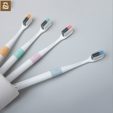 Зубная щетка Xiaomi DoctorB, зубная щетка с технологией Bass Sandwish, 4-цветная зубная щетка для глубокой очистки, в том числе 1 дорожный ящик ► Фото 1/6