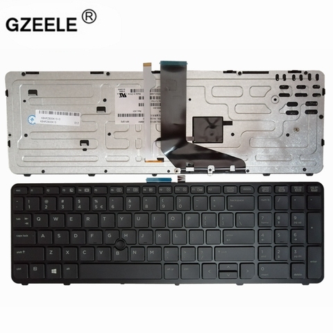 Клавиатура GZEELE для ноутбука HP, новая английская клавиатура с подсветкой для ZBOOK 15 17 G1 G2 PK130TK1A00 SK7123BL, черная рамка США ► Фото 1/4