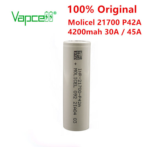 Оригинальный литий-ионный аккумулятор molicel 21700 4200mah 30A / 45A P42A 3,7 V аккумуляторные батареи для фонарика Бесплатная доставка ► Фото 1/5