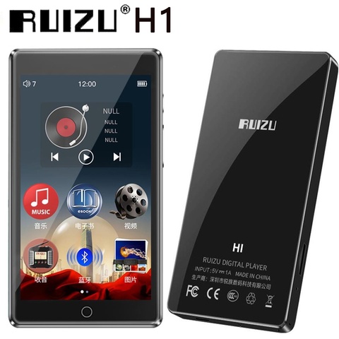 RUIZU H1 MP4 плеер 4,0 дюйма, сенсорный экран, Bluetooth 5,0, FM радио, запись, электронная книга, видео, музыкальный плеер, встроенный динамик ► Фото 1/6