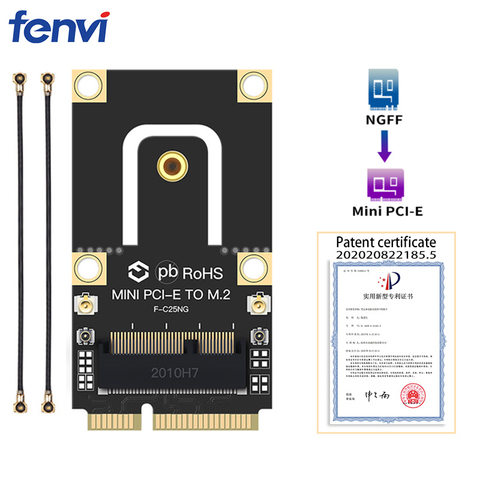 Новый M.2 NGFF к Mini PCI-E (PCIe + USB) Адаптер для M.2 Wi-Fi Bluetooth плата, беспроводная Wlan карта Intel AX200 9260 8265 для ноутбука ► Фото 1/6