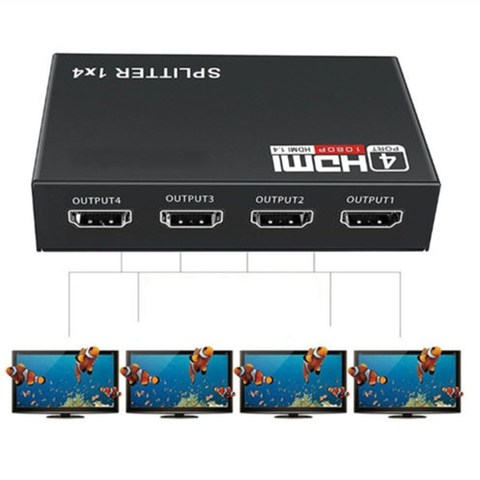 HDMI сплиттер 1 в 4 выхода Full HD 4-портовый концентратор ретранслятор усилитель v1.4 3d 4k 1080p для HDTV DVD для PS3 Xbox ► Фото 1/6