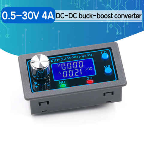 ZK-4KX CNC DC Buck Boost конвертер CC CV 0,5-30 в 4A модуль питания Регулируемый источник питания для зарядки солнечной батареи ► Фото 1/6