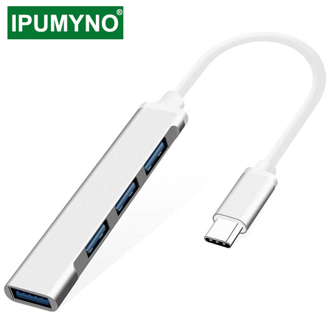 USB C HUB 3,0 3,1 Type C 4 порта, многоразветвитель, адаптер OTG для Xiaomi Lenovo Macbook Pro Air, аксессуары для компьютера, ноутбука ► Фото 1/6